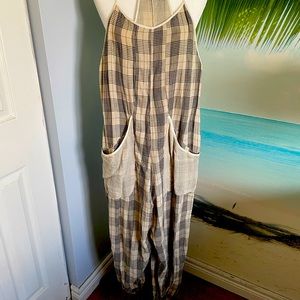 Plaid Harem Jumpsuit